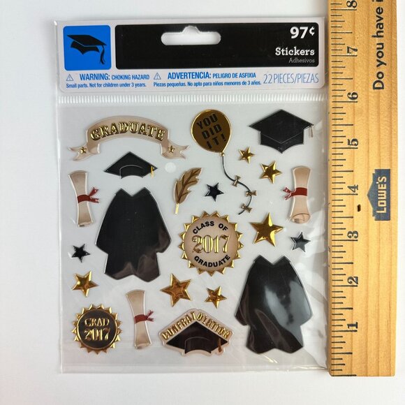 Graduation Stickers - Class Of 2017 & 2018 Bundle Lot Metallic - Picture 4 of 4